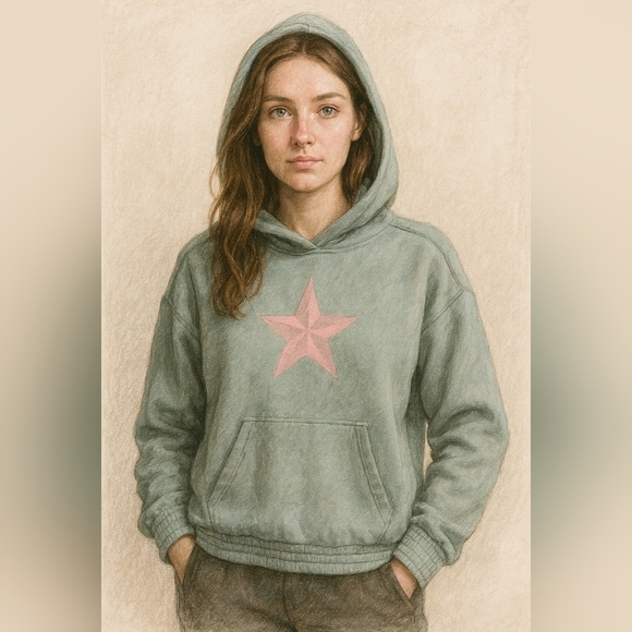 XERSION Quick Dri Pullover STAR Hoodie Kangaroo Pockets Girls Plus 14.5/16.5P - Picture 4 of 15